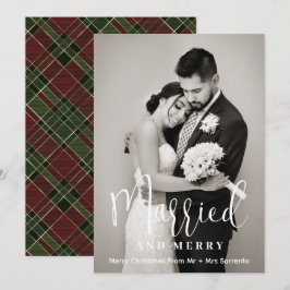 Verheiratete und Merry Newlywed Foto Holiday Card Feiertagskarte