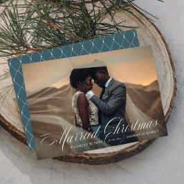 Verheiratete Weihnachten | Blue Holiday Foto Card