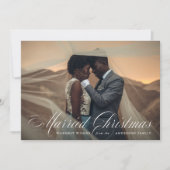 Verheiratete Weihnachten | Blue Holiday Foto Card (Vorderseite)