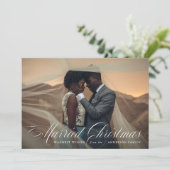 Verheiratete Weihnachten | Blue Holiday Foto Card (Stehend Vorderseite)