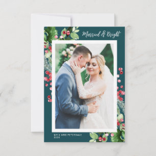 Verheiratete Weihnachten Foto Hochzeitsankündigung Dankeskarte