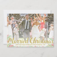 Verheiratete Weihnachten | Fotokarte für Neugebore