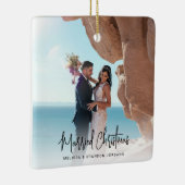 Verheiratete Weihnachten Moderne Handschrift 2 Fot Keramikornament (Rechts)