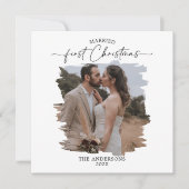 Verheiratete Weihnachts-Foto-Hochzeit Dankeskarte (Vorderseite)