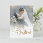 Verheiratete Weihnachtsfotokarte Feiertagskarte (Stehend Vorderseite)