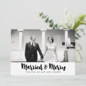 Verheiratete Weihnachtsfotokarte Feiertagskarte (Stehend Vorderseite)