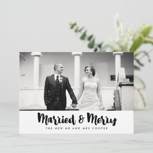 Verheiratete Weihnachtsfotokarte Feiertagskarte (Stehend Vorderseite)