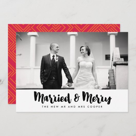 Verheiratete Weihnachtsfotokarte Feiertagskarte (Vorne/Hinten)