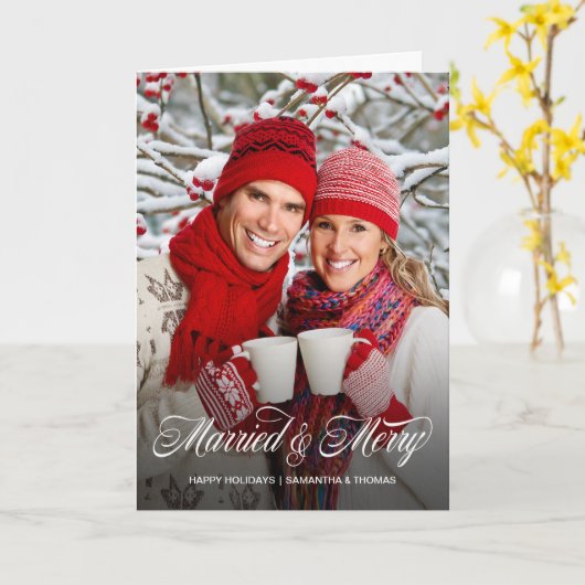 Verheiratete Weihnachtsfotokarte Karte (Gelbe Blume)