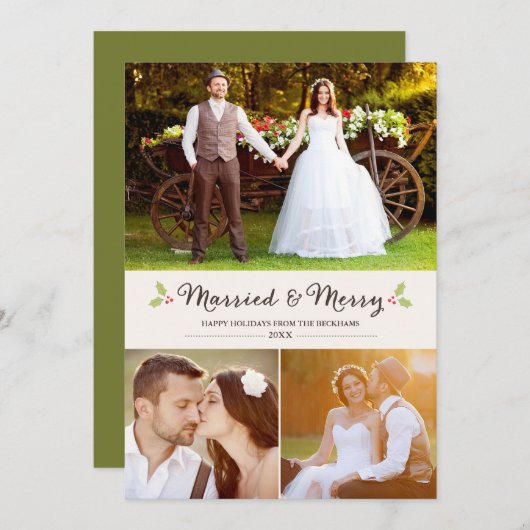 Verheiratete Weihnachtskarte Feiertagskarte (Vorne/Hinten)