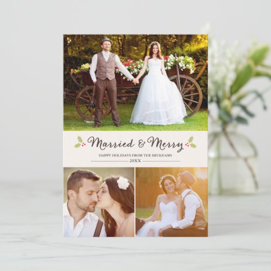 Verheiratete Weihnachtskarte Feiertagskarte (Stehend Vorderseite)