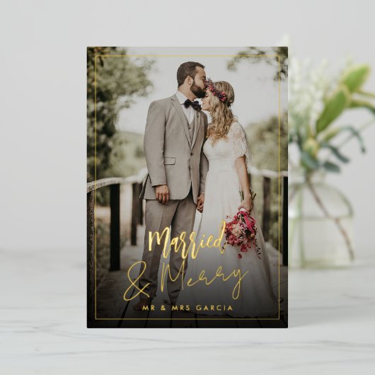 Verheiratete Weihnachtskarte Folien Feiertagskarte (Stehend vorne)