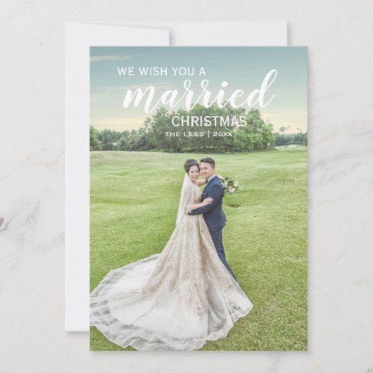 Verheiratete Weihnachtskarte Foto Einladung (Vorderseite)