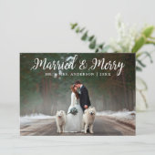 Verheiratete Weihnachtskarte & Merry Wedding Foto  Einladung (Stehend Vorderseite)