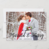 Verheiratete Weihnachtskarte & Merry Wedding Foto Einladung (Vorderseite)