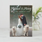 Verheiratete Weihnachtskarte & Merry Wedding Foto  Einladung (Stehend Vorderseite)