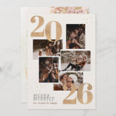 Verheiratete Weihnachtskarte mit Goldfolie Einladung (Vorne/Hinten)