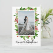 Verheiratete Weihnachtsmoderne | Erste Weihnachtsf Feiertagskarte (Stehend Vorderseite)