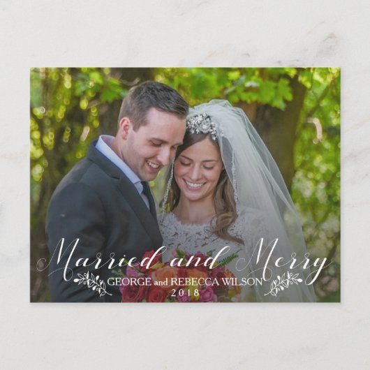 Verheiratete Weihnachtspostkarte | Newlyweds Fotok Postkarte (Vorderseite)