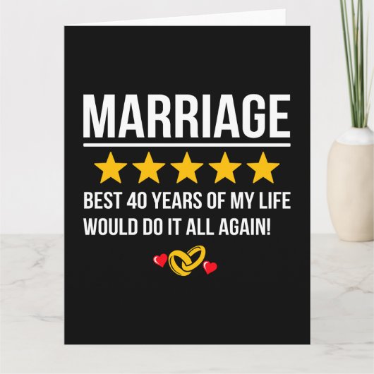 Verheirateten 40 Jahre Niedlich 40 Jahre Hochzeits Karte (Vorderseite)