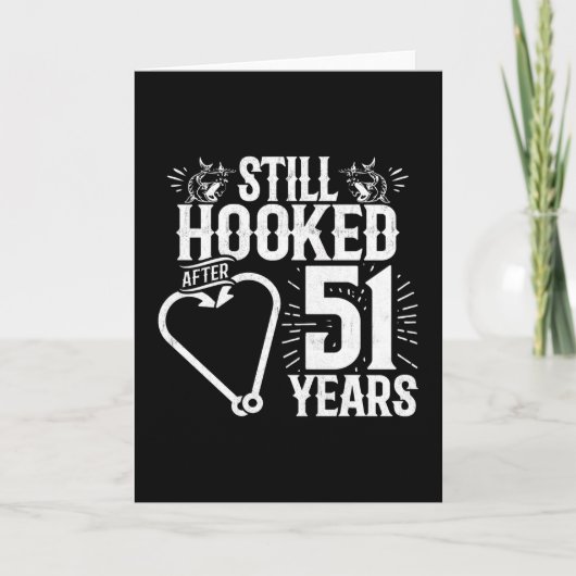 Verheirateten 51 Jahre Fischen 51. Jubiläum Karte (Vorderseite)