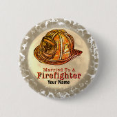 Verheirateter Feuerwehrmann Button (Vorderseite)