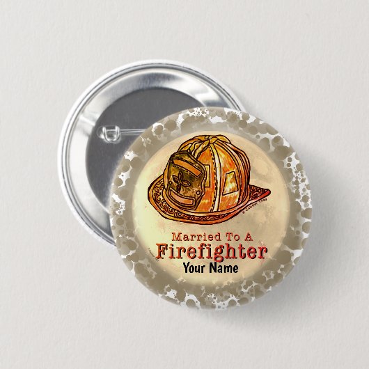 Verheirateter Feuerwehrmann Button (Vorne & Hinten)