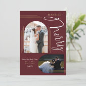 Verheirateter Foto-Bogenrahmen Feiertagskarte (Stehend Vorderseite)