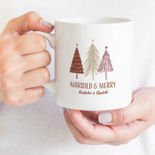 Verheirateter froher Erster Weihnachtsbaum Holiday Kaffeetasse