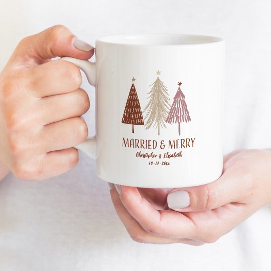 Verheirateter froher Erster Weihnachtsbaum Holiday Kaffeetasse