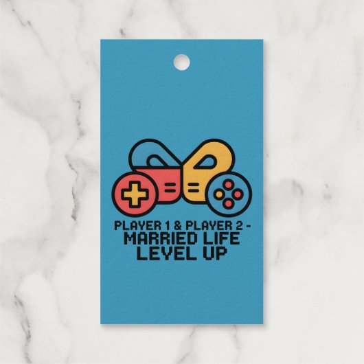 Verheirateter Gamer Spieler 1 & 2 Geschenkanhänger (Rückseite)