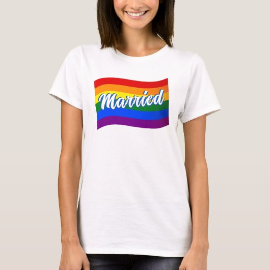 Verheirateter Gay Pride für homosexuelle Ehe, LGBT T-Shirt (Vorderseite)