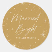 Verheirateter Golfurlaub Runder Aufkleber (Vorderseite)