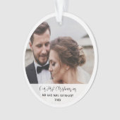 Verheirateter Hochzeitstag zum ersten Weihnachten Ornament (Vorderseite)
