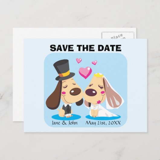 Verheirateter Hundekuh Ankündigungspostkarte (Vorne/Hinten)