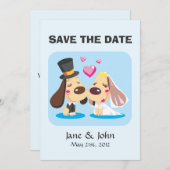 Verheirateter Hundekuh Save The Date (Vorne/Hinten)