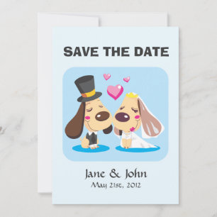 Verheirateter Hundekuh Save The Date