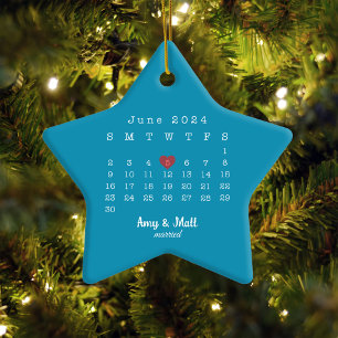 Verheirateter Kalender - Hochzeitdatum Keramik bei Ornament