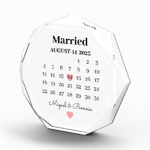 Verheirateter Kalender Personalisierter Hochzeitst Fotoblock