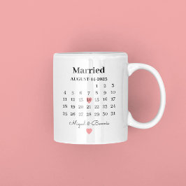 Verheirateter Kalender Personalisierter Hochzeitst Jumbo-Tasse