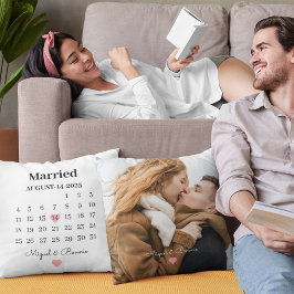 Verheirateter Kalender Personalisierter Hochzeitst Kissen