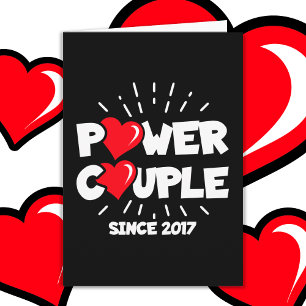 Verheirateter Power Couple 2017 Niedlicher Hochzei Karte