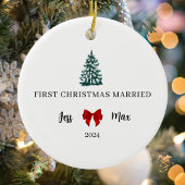 Verheirateter Red Bow Coquette Keepake Keramik Ornament