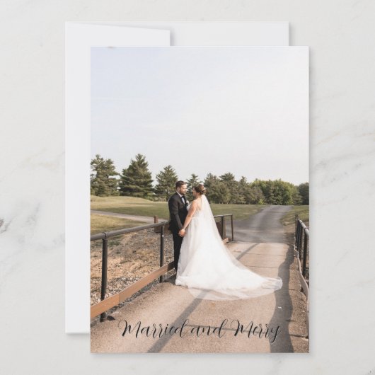 Verheirateter und freundlicher Script-Schriftart Einladung (Vorderseite)