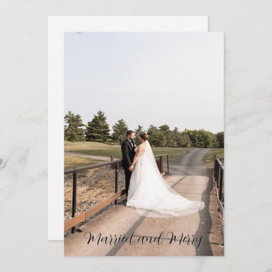 Verheirateter und freundlicher Script-Schriftart Einladung (Vorne/Hinten)