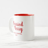 Verheirateter und froher Urlaub RW Zweifarbige Tasse (Vorderseite Links)