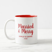 Verheirateter und froher Urlaub RW Zweifarbige Tasse (Links)