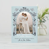 Verheirateter und fröhlicher Foto Feiertagskarte (Stehend Vorderseite)