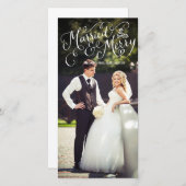 Verheirateter und fröhlicher weißer Urlaub Feiertagskarte (Vorne/Hinten)