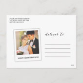 Verheirateter und gemütlicher Urlaub Feiertagspostkarte (Rückseite)